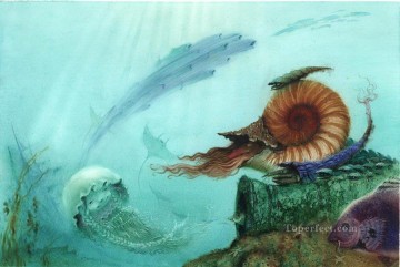 Fish Aquarium Painting - fairy tales seabed world ocean